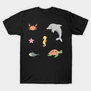 Cute Sea Creatures sticker pack T-Shirt